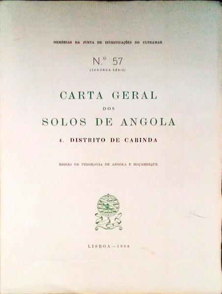 CARTA GERAL DOS SOLOS DE ANGOLA.