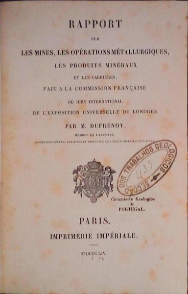 RAPPORT SUR LES MINES, LES OPÃ‰RATIONS MÃ‰TALLURGIQUES, LES PRODUITS MINÃ‰RAUX ET LES CARRIÃˆRES.