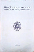 RELAÃ‡ÃƒO DOS ADVOGADOS INSCRITOS EM 30 DE JUNHO DE 1972.
