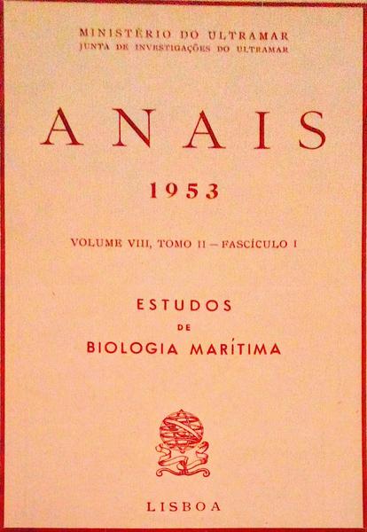 ESTUDOS DE BIOLOGIA MARÃTIMA, TRABALHOS DA MISSÃƒO DE BIOLOGIA MARÃTIMA EM ANGOLA.
