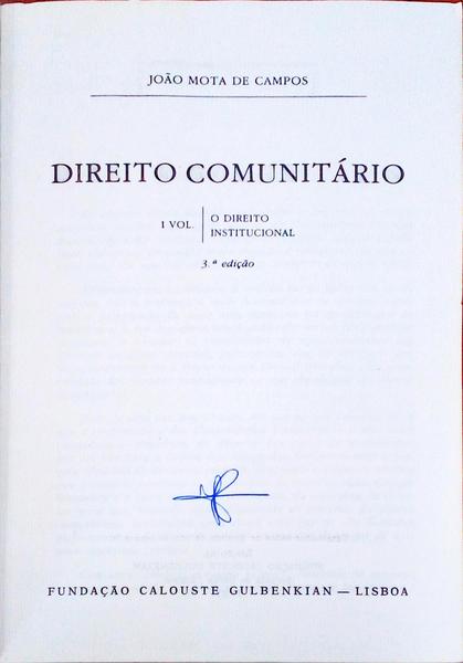 DIREITO COMUNITÃRIO, I-II VOL. [3.Âª EDIÃ‡ÃƒO]