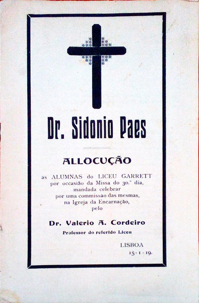 DR. SIDONIO PAES.