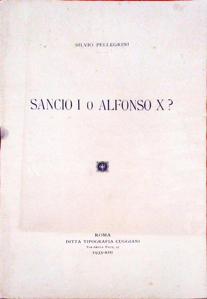 SANCIO I O ALFONSO X?