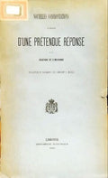 NOUVELLES CONFRONTATIONS Ã€ PROPOS D'UNE PRÃ‰TENDUE RÃ‰PONSE Ã€ LA LÃ‰GENDE ET L'HISTOIRE.