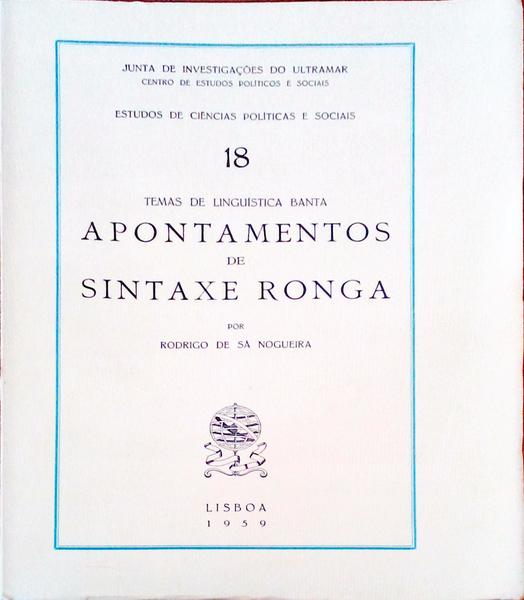 APONTAMENTOS DE SINTAXE RONGA.