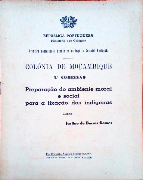 PREPARAÃ‡ÃƒO DO AMBIENTE MORAL E SOCIAL PARA A FIXAÃ‡ÃƒO DOS INDÃGENAS.