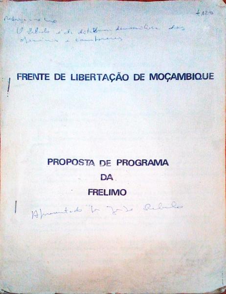 PROPOSTA DE PROGRAMA DA FRELIMO.