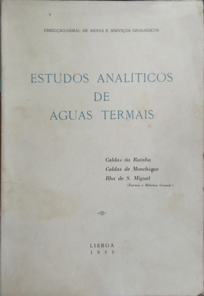 ESTUDOS ANALÃTICOS DE ÃGUAS TERMAIS.