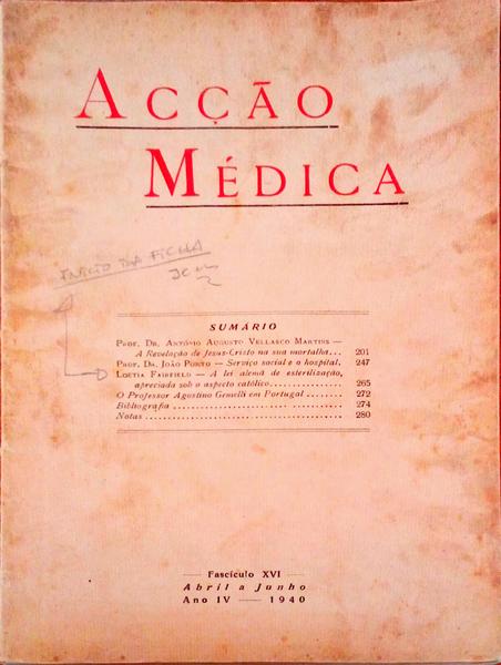 ACÃ‡ÃƒO MÃ‰DICA. [Ano IV - Fasc. XVI]