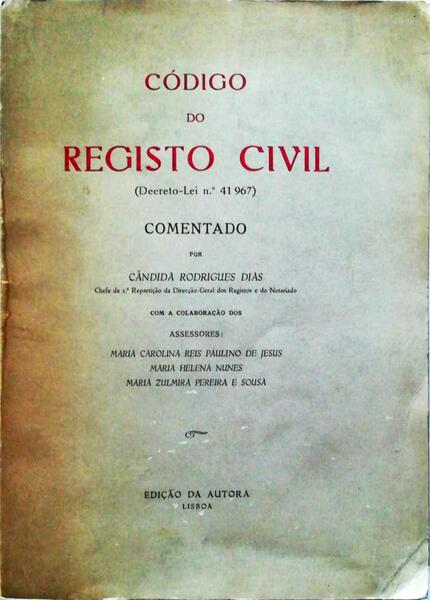 CÃ“DIGO DO REGISTO CIVIL.