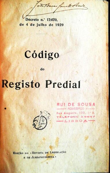 CÃ“DIGO DO REGISTO PREDIAL.