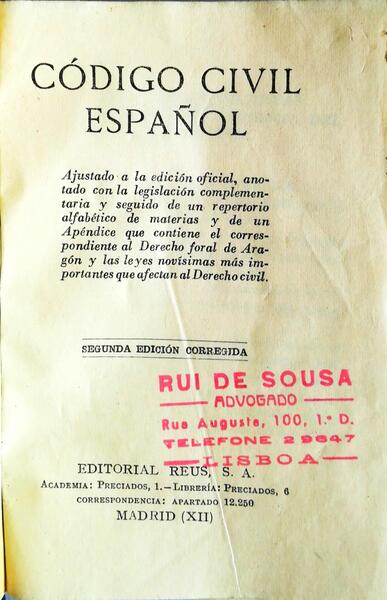 CÃ“DIGO CIVIL ESPAÃ‘OL. [2.Âª EDICIÃ“N]