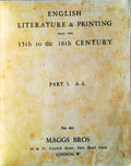 ENGLISH LITERATURE & PRINTING FROM THE 15TH TO THE 18TH CENTURY.