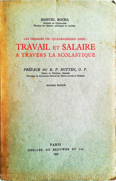 TRAVAIL ET SALAIRE. A TRAVERS LA SCOLASTIQUE.