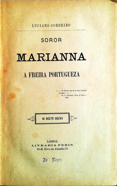 SOROR MARIANA. A FREIRA PORTUGUEZA.