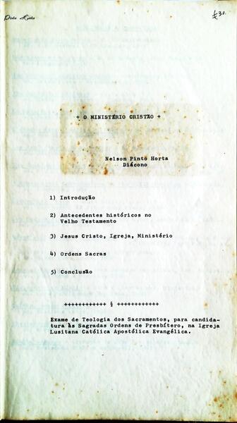 O MINISTÃ‰RIO CRISTÃƒO.