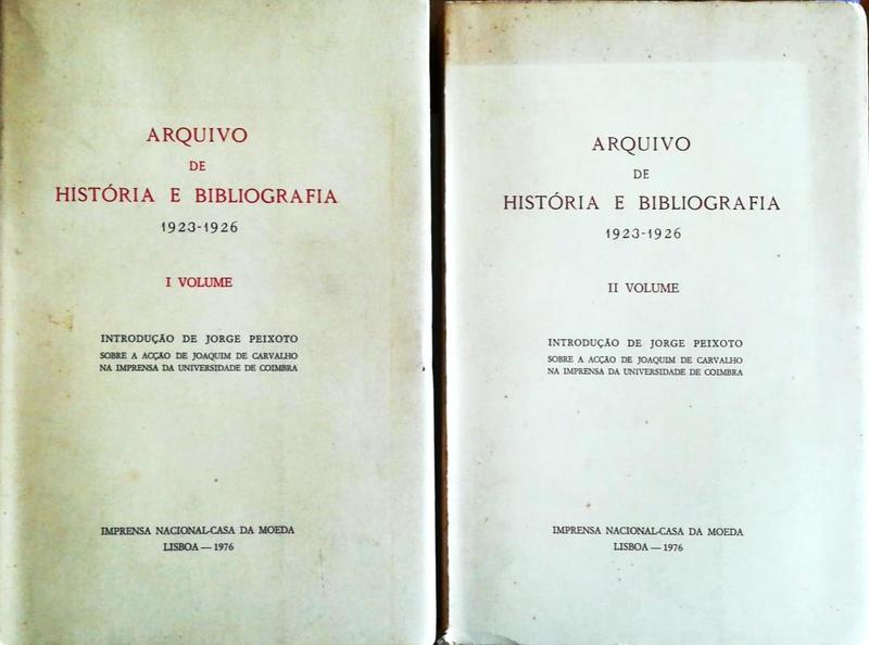 ARQUIVO DE HISTÃ“RIA E BIBLIOGRAFIA 1923-1926.