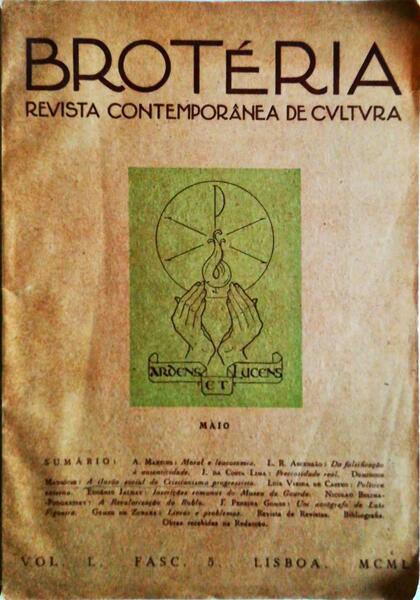 BROTÃ‰RIA, REVISTA CONTEMPORÃ‚NEA DE CULTURA VOL. L, FASC. 5, MAIO 1950.