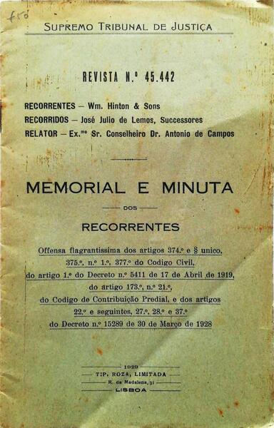 MEMORIAL E MINUTA DOS RECORRENTES.