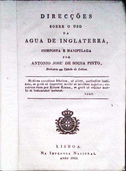 DIRECÃ‡Ã•ES SOBRE O USO DA ÃGUA DE INGLATERRA.