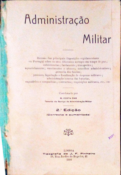 ADMINISTRAÃ‡ÃƒO MILITAR. [2.Âª EDIÃ‡ÃƒO]