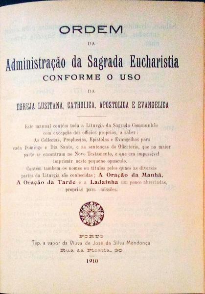 ORDEM DA ADMINISTRAÃ‡ÃƒO DA SAGRADA EUCHARISTIA.