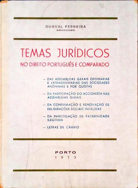 TEMAS JURÃDICOS. No Direito PortuguÃªs Comparado.