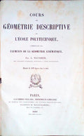 COURS DE GÃ‰OMÃ‰TRIE DESCRIPTIVE DE L'Ã‰COLE POLYTECHNIQUE,
