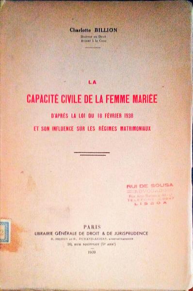 LA CAPACITÃ‰ CIVILE DE LA FEMME MARIÃ‰E.