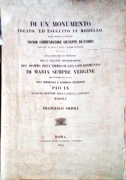 DI UN MONUMENTO IDEATO, ED ESEGUITO IN MODELLO.
