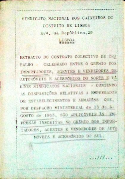 EXTRACTO DO CONTRATO COLECTIVO DE TRABALHO.