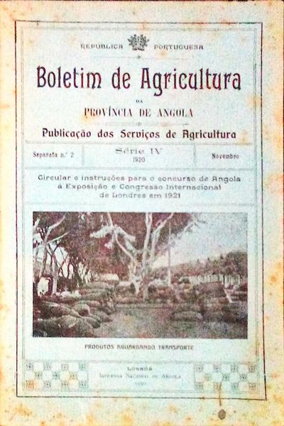 BOLETIM DE AGRICULTURA DA PROVÃNCIA DE ANGOLA.