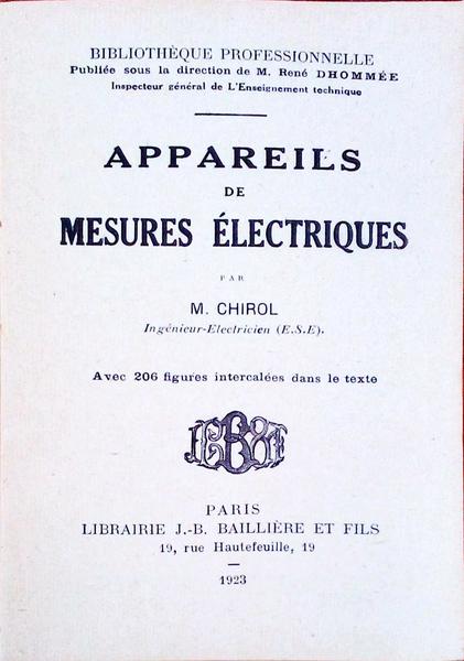 APPAREILS DE MESURES Ã‰LECTRIQUES.