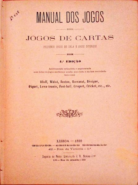 MANUAL DOS JOGOS. Jogos de Cartas.