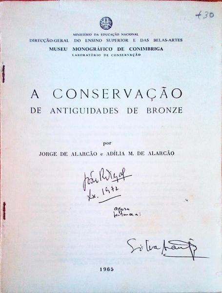 A CONSERVAÃ‡ÃƒO DE ANTIGUIDADES DE BRONZE.