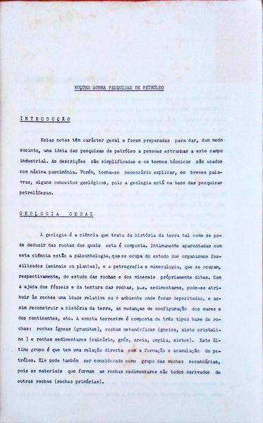 NOÃ‡Ã•ES SOBRE PESQUISAS DE PETRÃ“LEO.