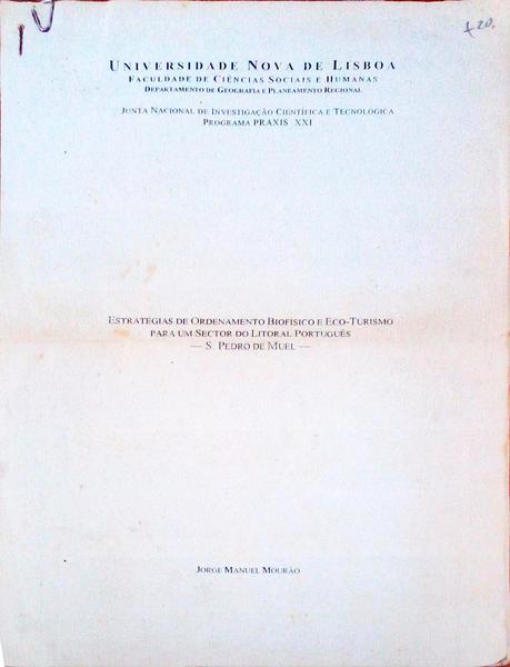 ESTRATÃ‰GIAS DE ORDENAMENTO BIOFÃSICO E ECO-TURISMO PARA UM SECTOR DO LITORAL PORTUGUÃŠS. S. Pedro de Muel.
