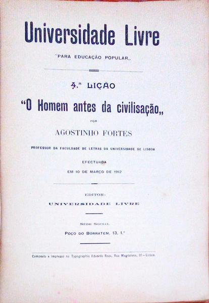 O HOMEM ANTES DA CIVILISAÃ‡ÃƒO.