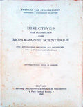 DIRECTIVES POUR LA CONFECTION D'UNE MONOGRAPHIE SCIENTIFIQUE.