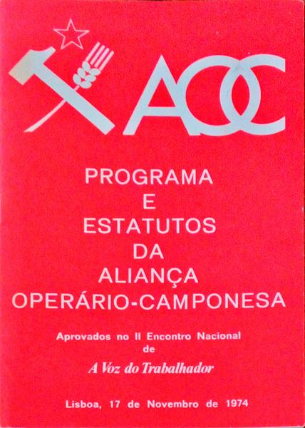PROGRAMA DE ESTATUTOS DA ALIANÃ‡A OPERÃRIO-CAMPONESA.
