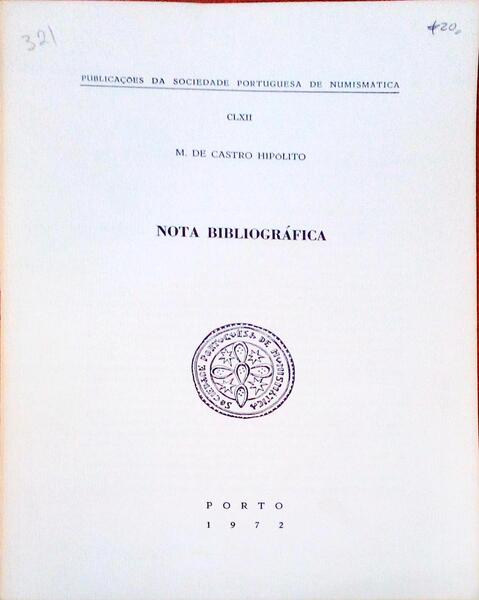 NOTA BIBLIOGRÃFICA.