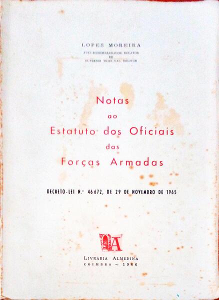 NOTAS AO ESTATUTO DOS OFICIAIS DAS FORÃ‡AS ARMADAS.