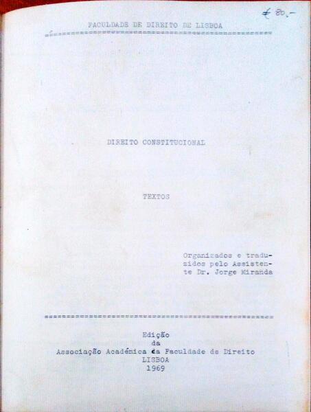 DIREITO CONSTITUCIONAL, TEXTOS.