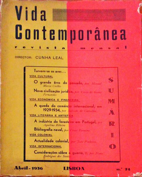 VIDA CONTEMPORÃ‚NEA. REVISTA MENSAL.