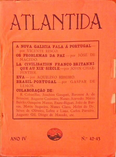 ATLANTIDA. OrgÃ£o do Pensamento Latino no Brazil e em Portugal.