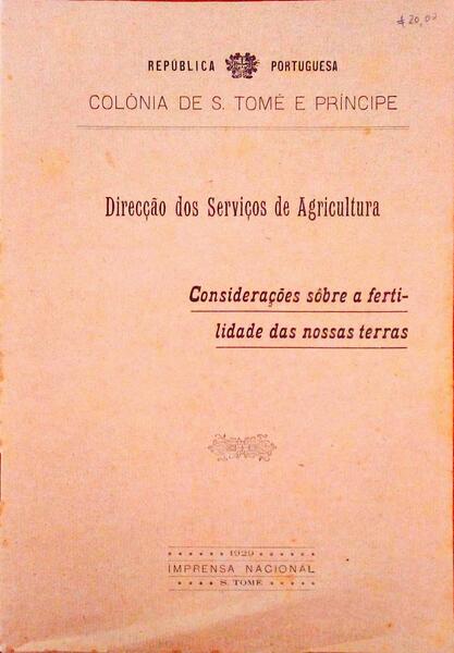 CONSIDERAÃ‡Ã•ES SÃ”BRE A FERTILIDADE DAS NOSSAS TERRAS.
