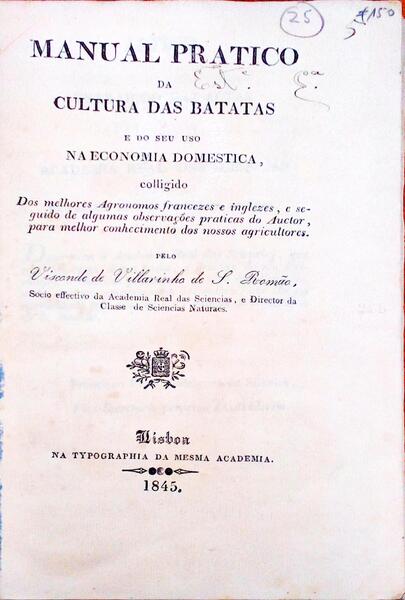MANUAL PRATICO DA CULTURA DAS BATATAS.