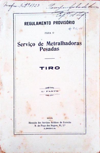 CONJUNTO DE OBRAS SOBRE O USO DE METRALHADORAS NO EXÃ‰RCITO.