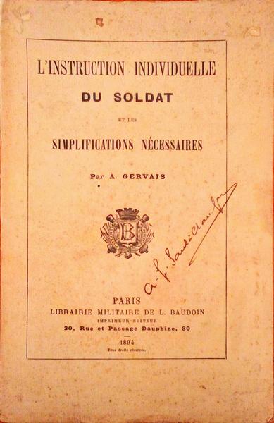 L'INSTRUCTION INDIVIDUELLE DU SOLDAT ET LES SIMPLIFICATIONS NÃ‰CESSAIRES.