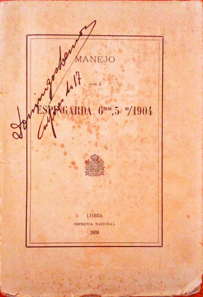 MANEJO COM A ESPINGARDA 6mm,5 M/1904.